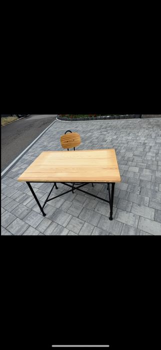 Biurko kullaberg ikea loft sosnowe metalowe 110x70