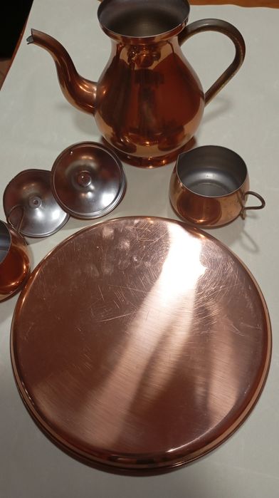 Conjunto. de chá em cobre