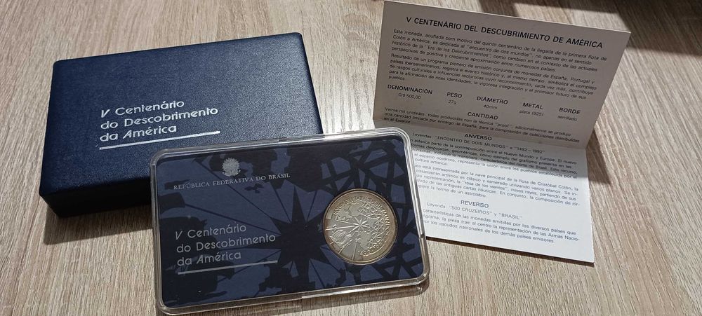 500 Cruzeiros - 4 Centenário do descobrimento da américa - PRATA