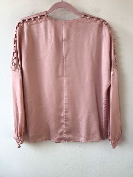 Różowa modalowa wiskozowa bluzka damska H&M 34 6  XS 160 80A vintage