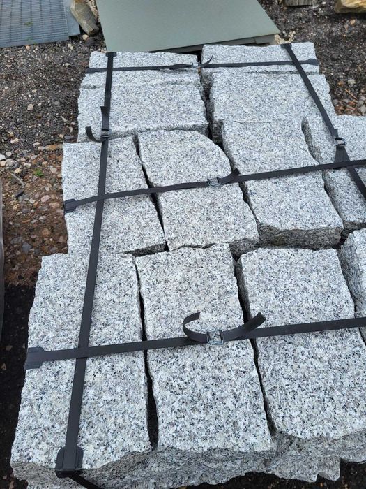 Palisada granitowa 10/10/50 szara cięta obrzeże słupek granit ogrodowy