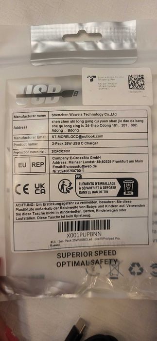 USB Type-C Chargers and Cables Set – Fast Charging64354151993217124