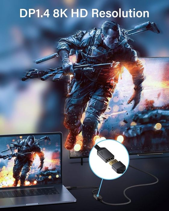 Adapter USB C DisplayPort 8K, 60Hz Maxonar