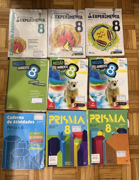 Manuais e cadernos de atividades do 6 ao 8 ano