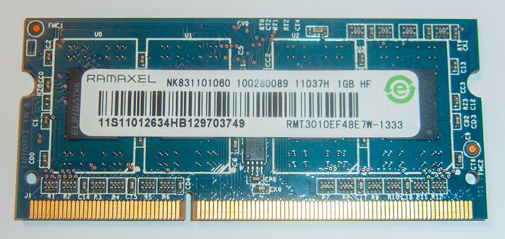 Оперативная память ноутбука Ramaxel DDR3 1333 1Gb RMT3010EF48E7W-1333