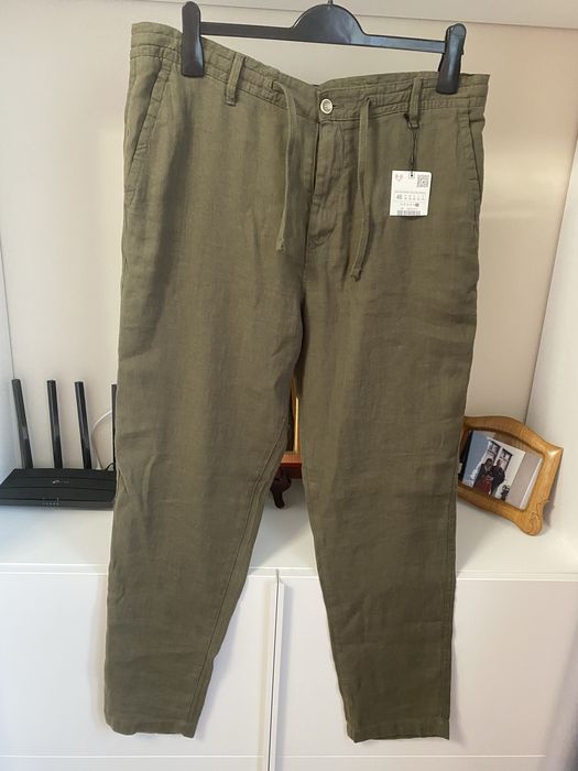 Брюки, лен, новые ZARA, 50-52.
