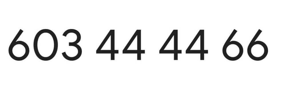 Złoty numer 603 XX XX YY, pełny numer na zdjęciu