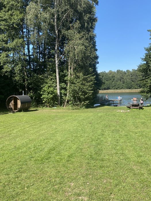 Domek CHIC -boho na Mazurach. Sauna i balia nad jeziorem