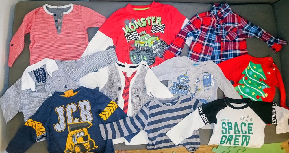 Zestaw 10 sztuk bluzek z długim rękawem 92