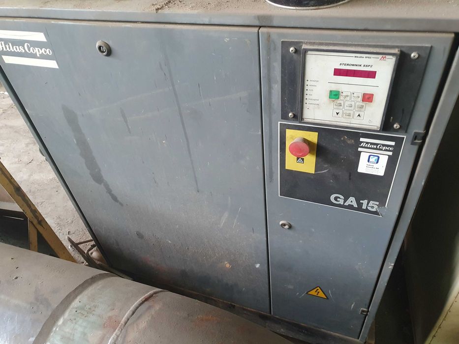 Kompresor śrubowy ATLAS COPCO GA 15 FF + Osuszacz Ziębniczy FD 30