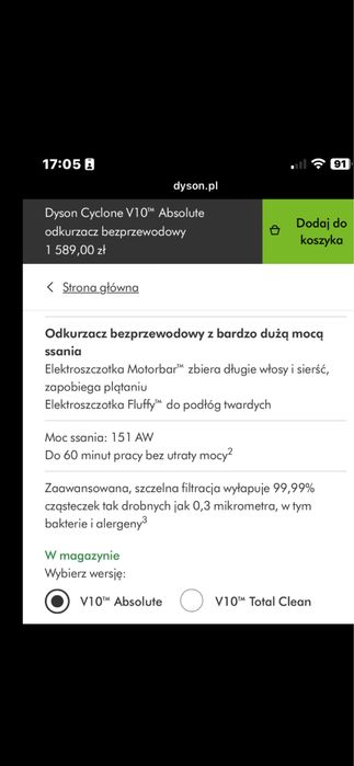 Odkurzacz bezprzewodowy Dyson