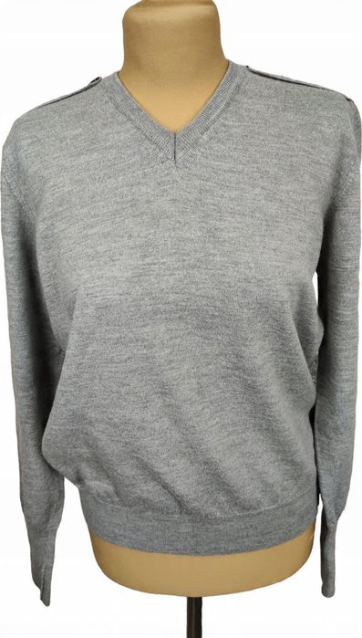 Aldo scarpi wełniany sweter v-neck szary melanż m/l