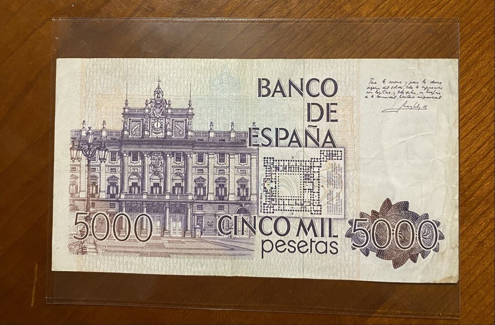 Nota 1572 - ESPANHA Cinco Mil Pesetas 1979