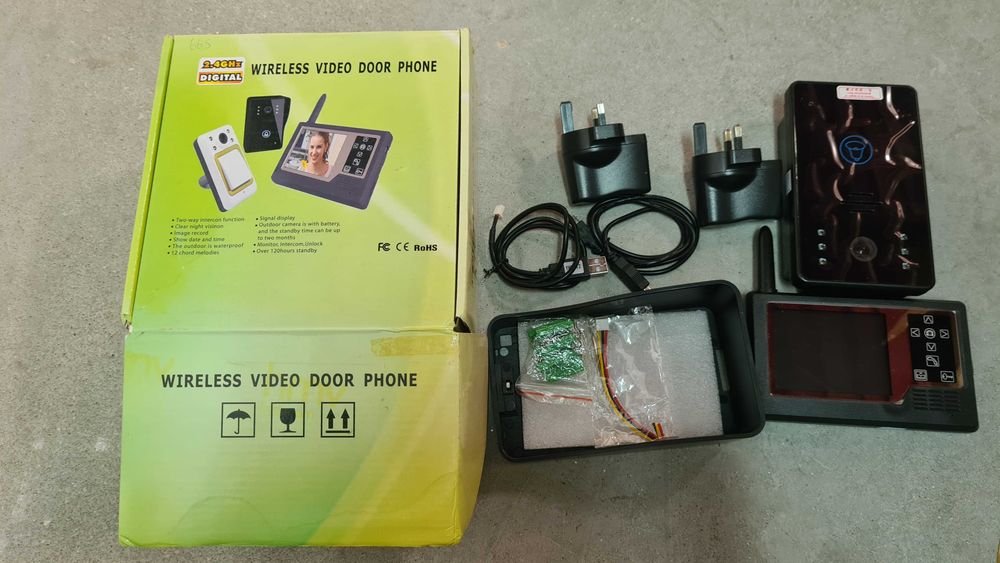Videoporteiro sem fios (Wireless Video Door Phone) 2.4GHz – novo, nunca usado
