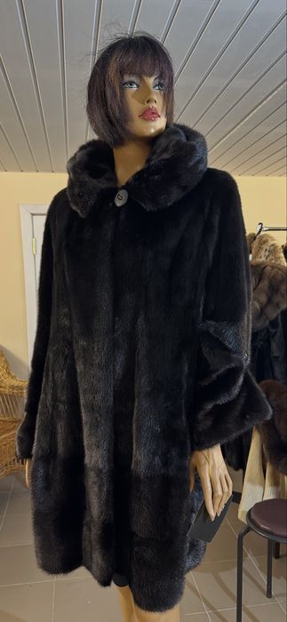 Рр 54-56.  Норковая шуба BlackGlama Италия