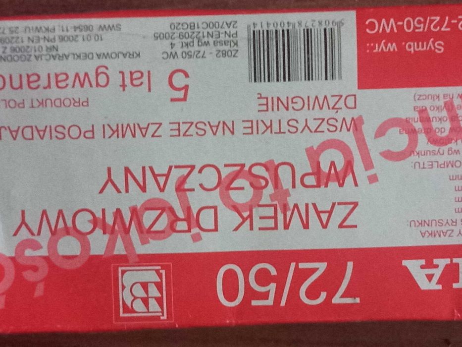 Zamek drzwiowy wpuszczany