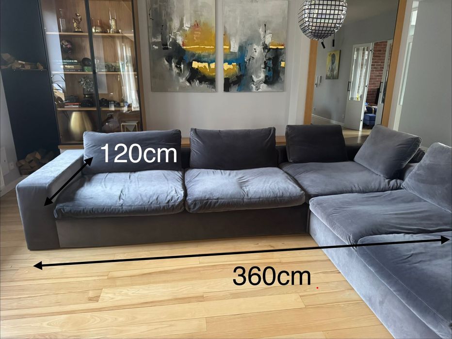 Sofa kanapa narożnik duża wygodna antracyt 360x120x270