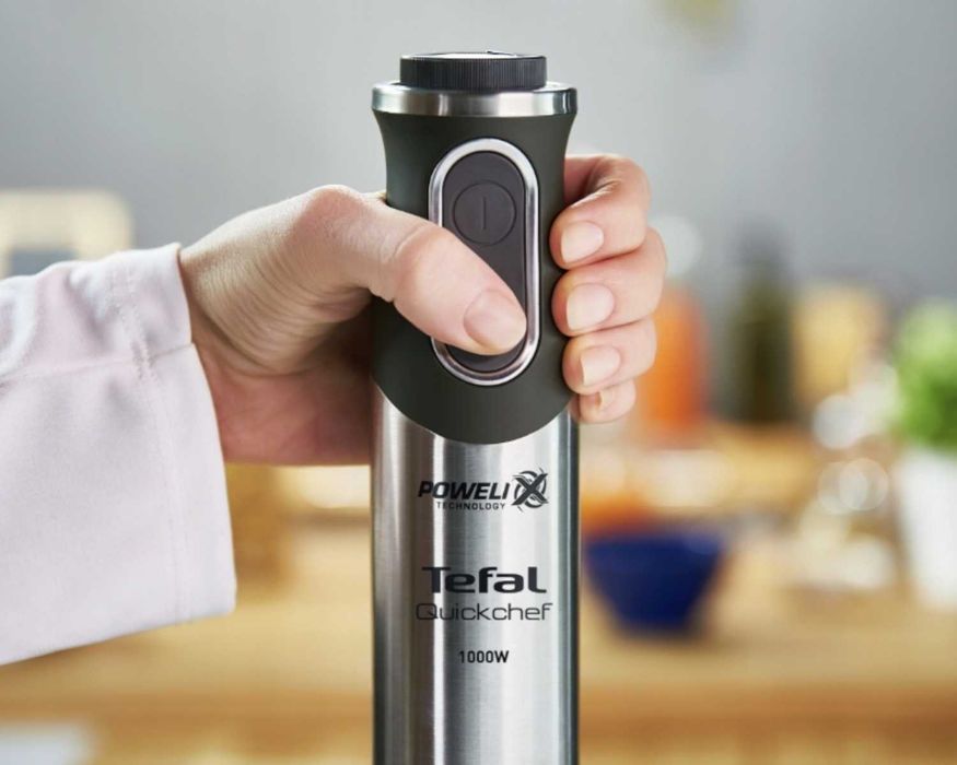 TEFAL Quickchef Blender Ręczny 1000W + Rozdrabniacz + Pojemnik MOCNY
