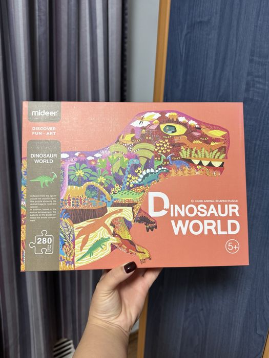 Фігурний пазл Mideer "Світ динозаврів" 5+ (ні разу не складався)