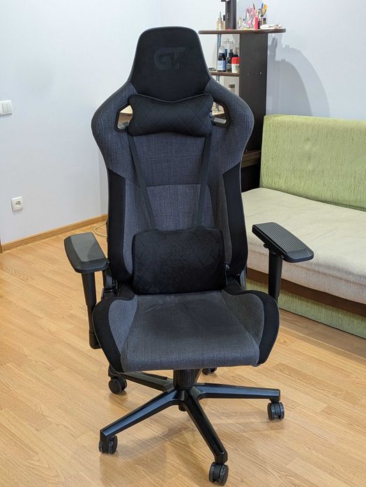 Геймерське Крісло GT Racer X-8005 Dark Gray/Black suede