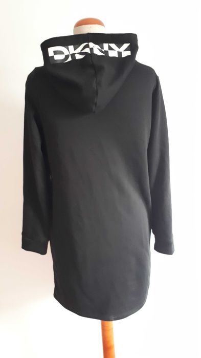 DKNY - czarna sukienka z kapturem roz.M
