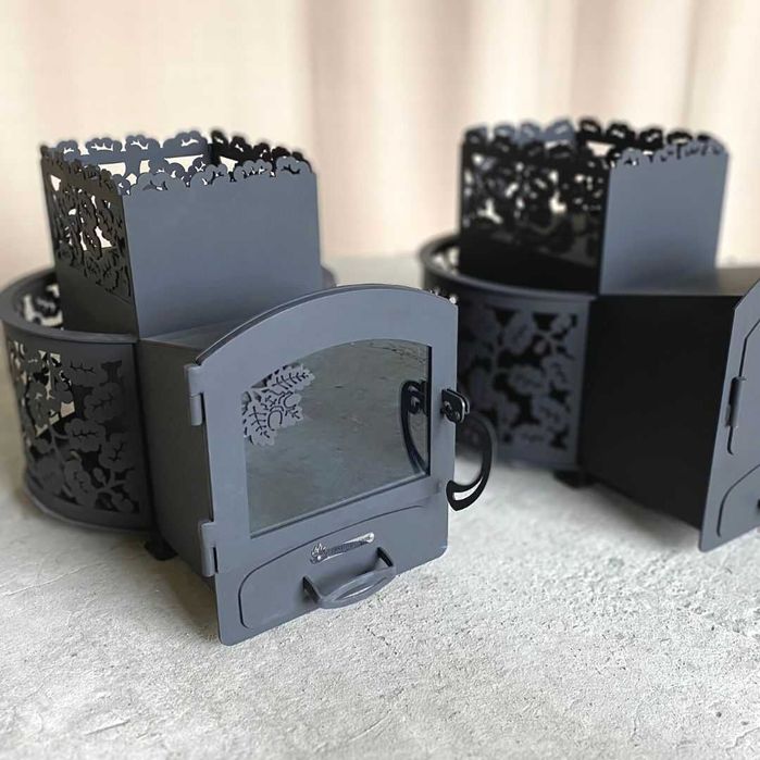 Дровяная печь для парной "Каменка" модель №3 (с выносом, со стеклом)