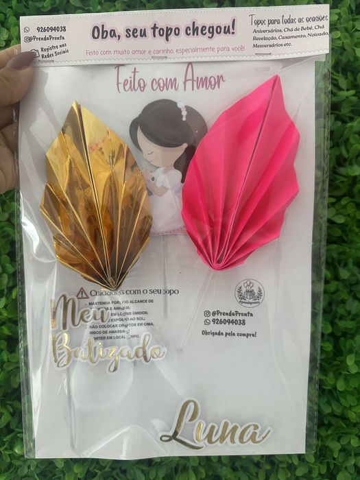 Topper de bolo com nome e idade (apenas com corte)