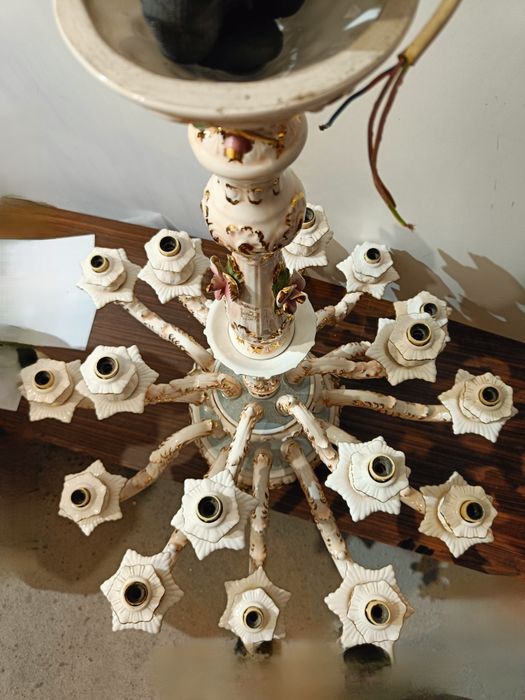UNIKAT! Żyrandol Capodimonte Ceramiche Cavalli 18-ramienny Bassano