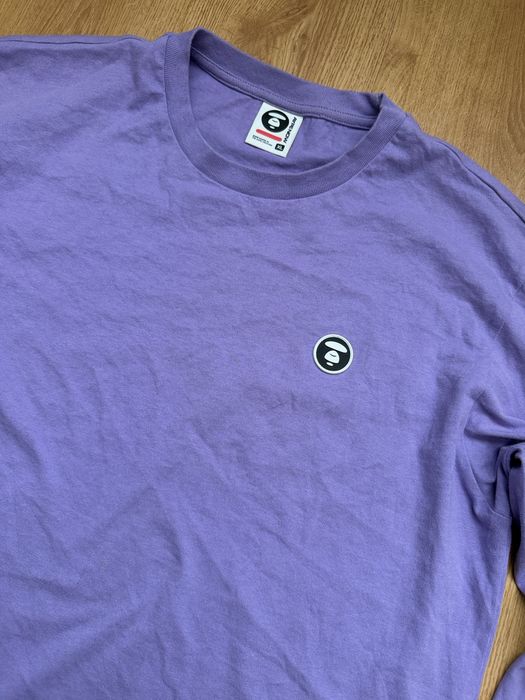Чоловічий лонгслив кофта Aape Bape Crewneck tee фіолетовий Bathing ape