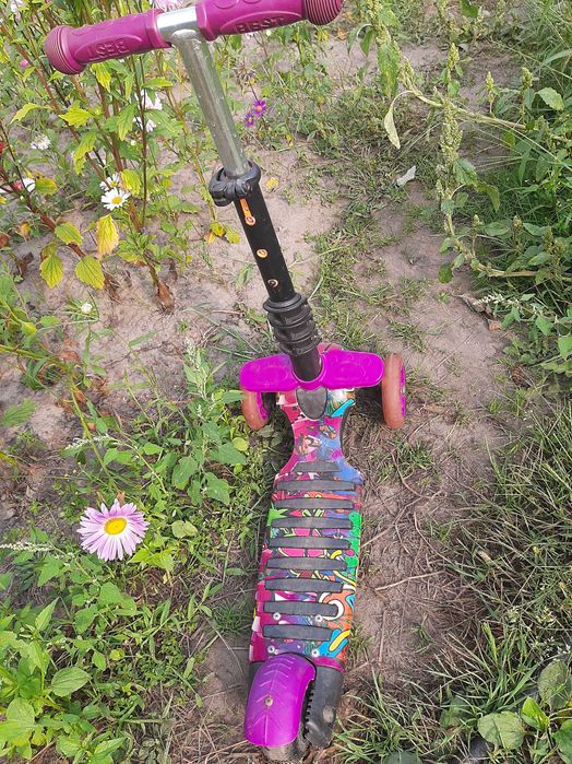 Самокат Scooter Божа корівка фіолетовий