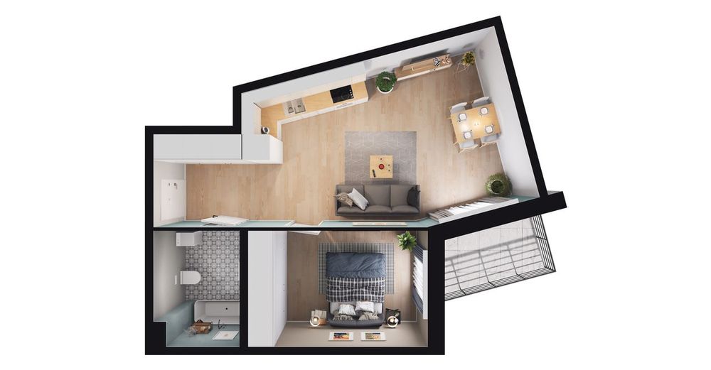 2-pokojowe mieszkanie 45m2 + balkon Bezpośrednio