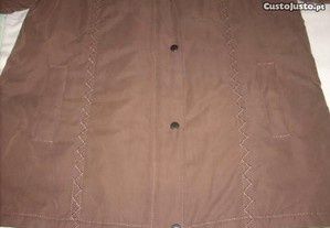 Casaco almofadado cor castanho tamanho L - Bom estado
