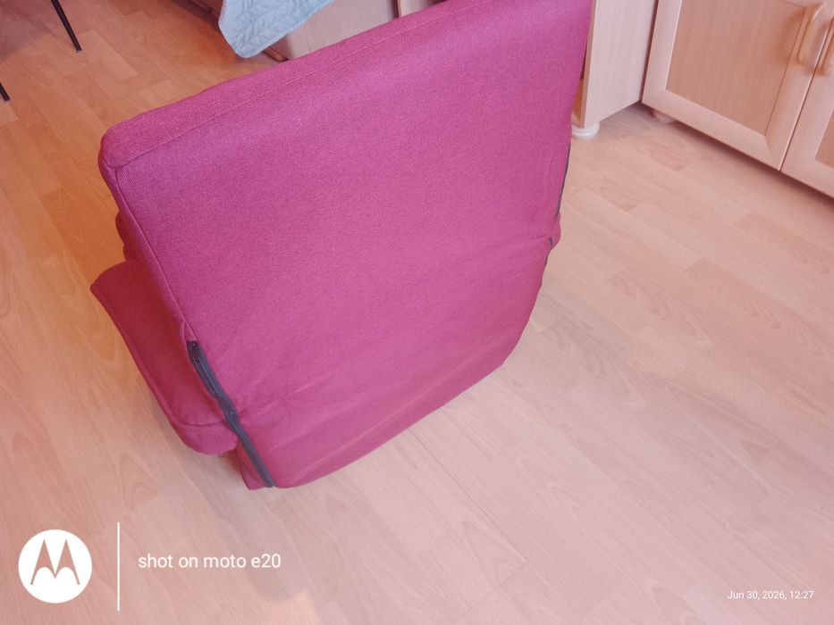 Fotel rozkładany Czerwony Sofa Podłogowa Krzesło Poduszka