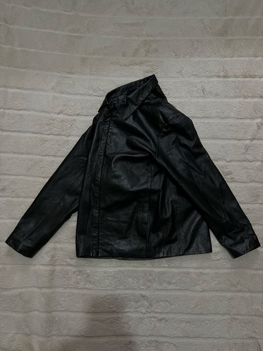ZARA (S/M) Leather Jacket мужская кожанка кожаная куртка на молнии чер