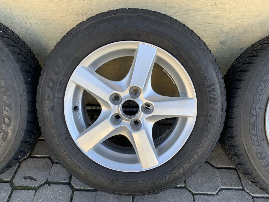 Koła Alufelgi 15” 5x112 + Opony Zimowe 195/65R15 VW Audi Skoda