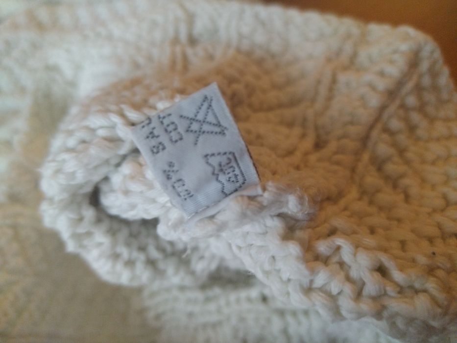 Sweter golf biały pleciony górski zimowy damski L