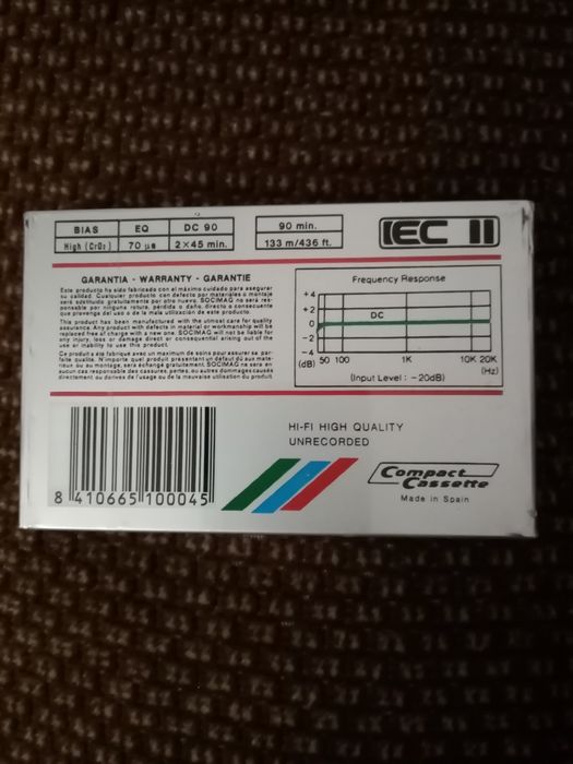 Cassete audio Socimag DC-II virgem e selada