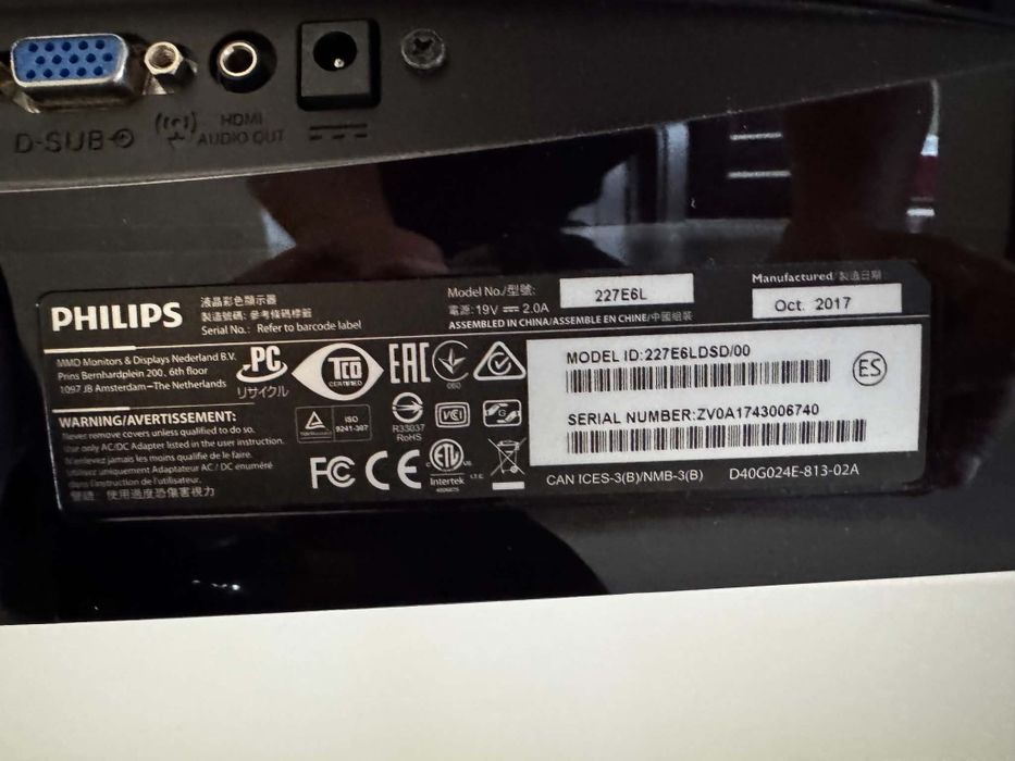 Monitor Philips 227E6L22" sprawny