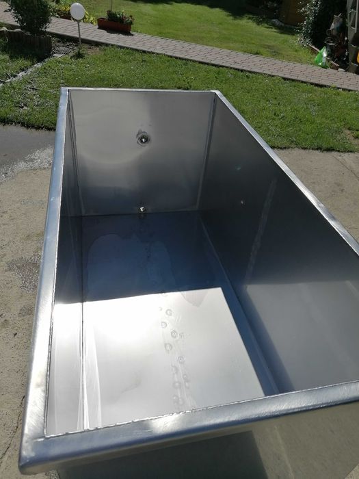 Wanna nierdzewna kwasoodporna 450l solidna na kółkach