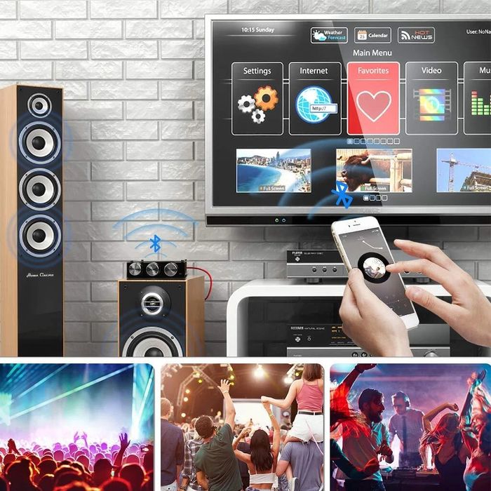 Amplificador Bluetooth ZK-1002T + Fonte 24V 8A | TPA3116D2 | Garantia
