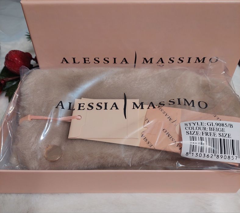 Rękawice Premium puchate AlessiaMassimo kolor beż