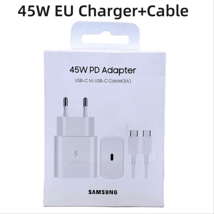 Ładowarka Samsung 45W Super Charge Super Szybkie Ładowanie Biała