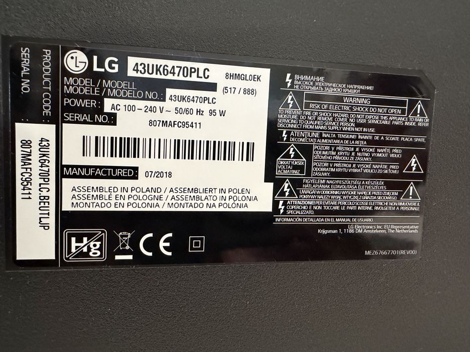 Televisão LG  43 polegadas