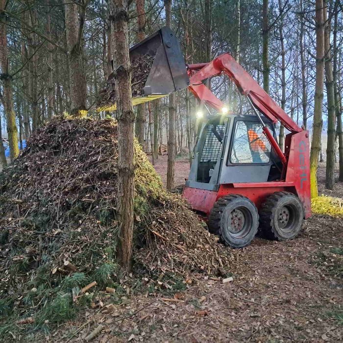 Mini koparka karczowanie wycinka równanie terenu wykopy rębak
