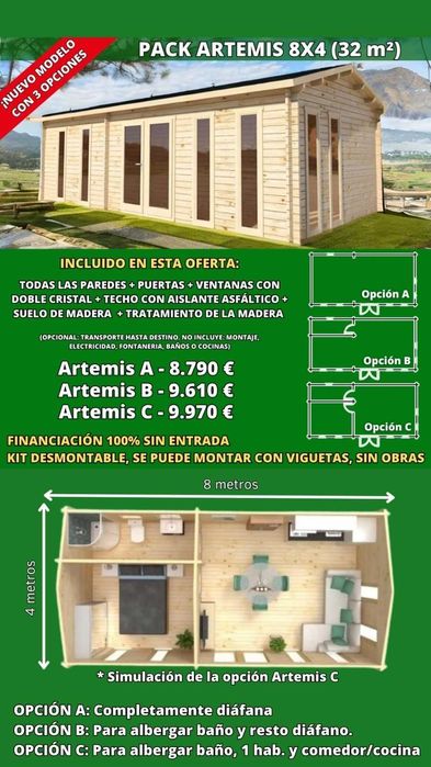 Bungalow de Jardim de 40m2 a 60m2
