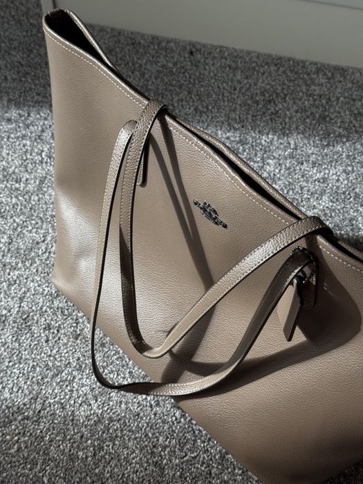 Coach Pebble Leather City Tote велика коричнева сумка