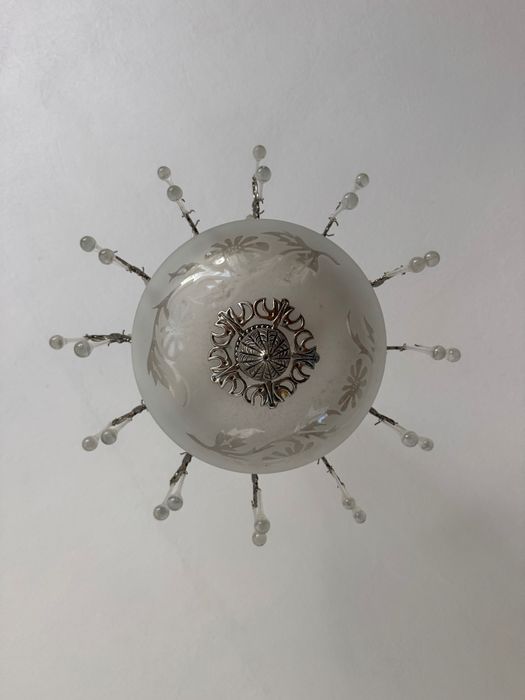 Candeeiro de Teto Antigo em Cristal – Artesanal – Excelente Estado