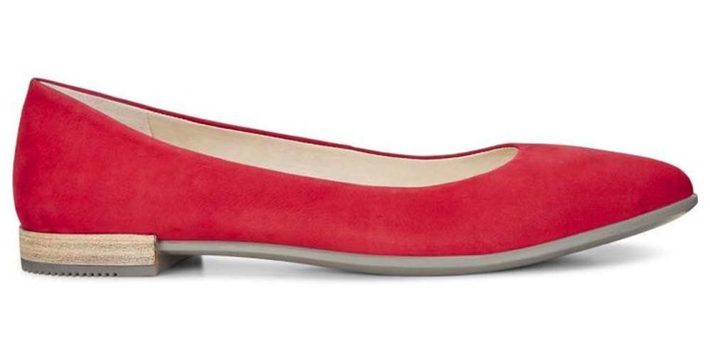 ECCO Baleriny damskie - SHAPE POINTY - r 35 - czerwone, nubukowe