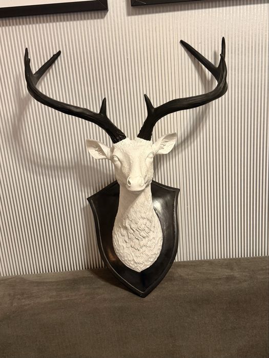 Glowa jelenia z porożem, rzeźba 3D unikat | home deco