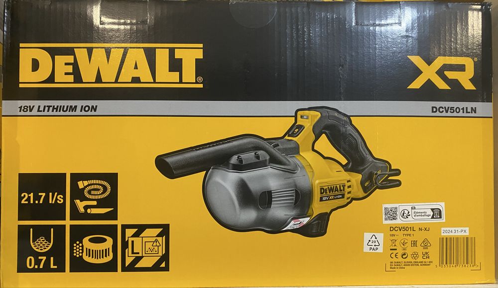 Пилосос акумуляторний DeWALT DCV501LN девальт нові